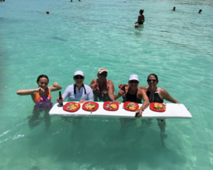 Swimming with whale sharks